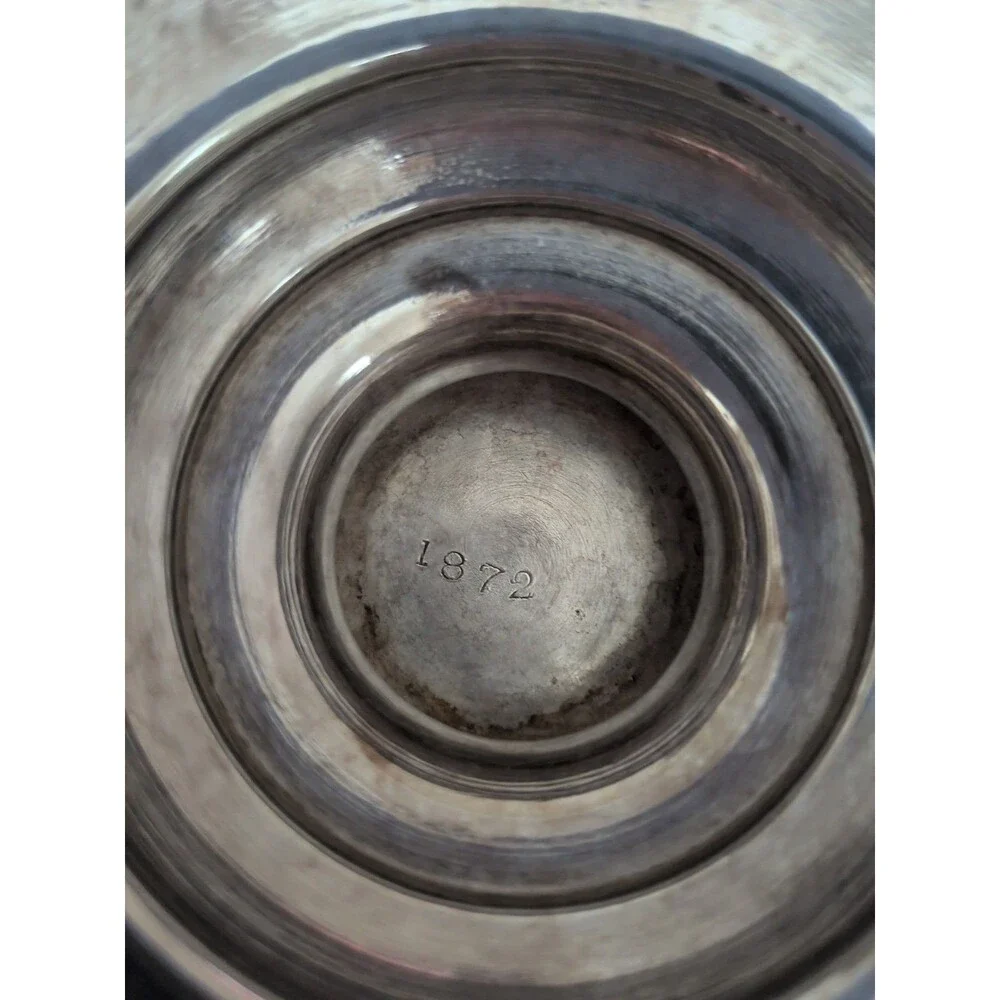 Simpson, Hall Miller Sugar Cream Floral Scrolls Quadruple Silver Plate 1872 Set